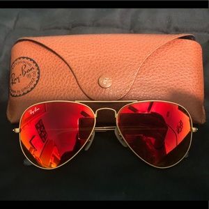 Red Mirrored Authentic Ray Ban Sunglasses